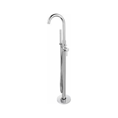 China Thermostatic Faucets mounted brass Single lever floor freestanding bathtub faucet bath shower mixer taps for sale