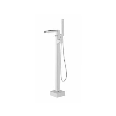 China Thermostatic Faucets Brass Bathroom Bathtub Faucet Tap Single lever floor standing bath shower mixer for sale