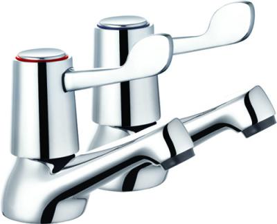 China Without Slide Bar High Quality Brass Chrome Hot and Cold Pair basin Taps  1/2