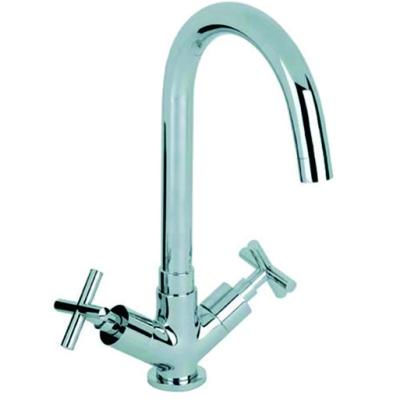 China Other Cold hot water mixed faucet with dual handle brass chrome mixer taps kitchen faucet for sale