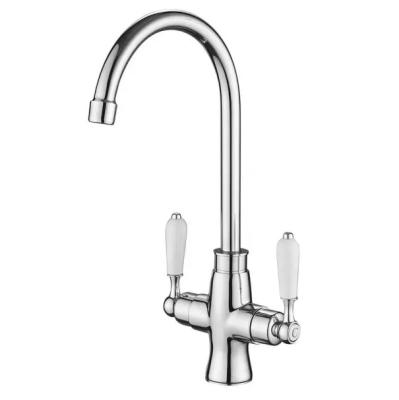 China Other High Quality Classic Kitchen Sink Mixer Tap Ceramic Dual Handle Single Hole Kitchen Faucet for sale