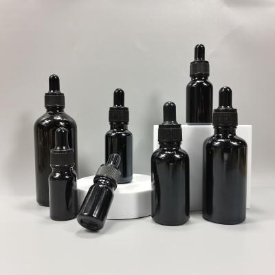 China Round 15ml 20ml 30ml 50ml Cosmetic Flat Purple Dark Violet UV Eliquid Glass Bottle With Dropper for sale