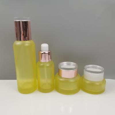 China Cosmetic Empty Bottle Set Luxury Cosmetic Bottle Gradient Glass Cosmetic Bottle for sale