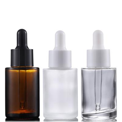 China 50ml Personal Care Cosmetic Packaging Customized Frosted Amber Transparent Glass Dropper Bottle For Skin Care Essential Oil for sale