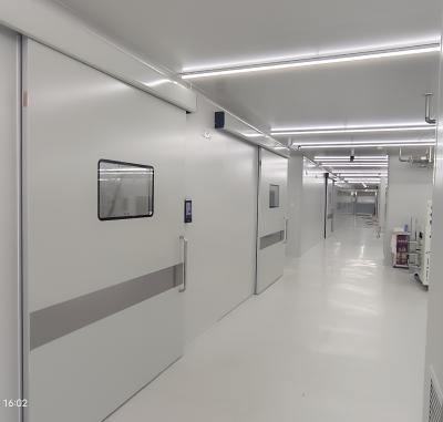 China Hospital Cleanroom Automatic Sliding Door Heat Insulation Seamless Construction for sale