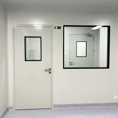 China Galvanized Steel Cleanrooms Doors , Medical Clean Room Door With Glass Window for sale