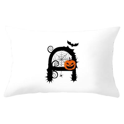 China Halloween Pumpkin Anti-Static Lumbar Monogram Pillow Northern Decorative Pillow Cover for sale