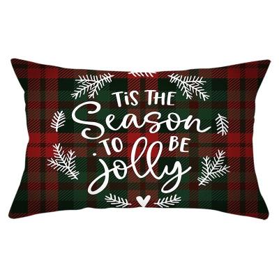 China 50x50 Pillowcase Anti-static Lumbar Square Plaid Christmas Silk Cushion Covers Tile Cover for sale