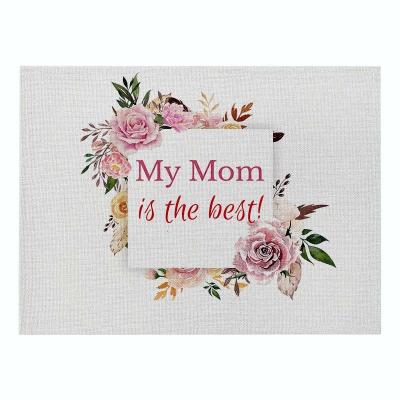 China Oilproof Customized Mother's Day Pattern Dish Tablecloth Mat Dining Table Place Mat 45 x 30 for sale