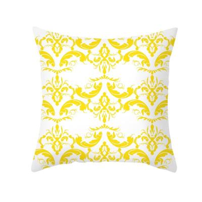 China Best Price Styles Anti-static Yellow Striped Pillow Case Geometric Throw Cushion Pillow Cover Printing Cushion Pillow Case for sale