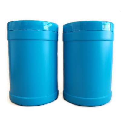 China Blue HDPE Refillable Powder Bottle Canister 1000 Ml Empty Supplement Containers for sale