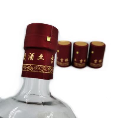 China Tear Off PVC Vodka Wine Bottle Shrink Caps Wrap Cover 60x35mm for sale