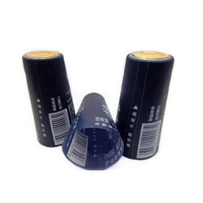 China Tear Stripe 34mm Dia PVC Wine Heat Shrink Capsules For Liquor Bottle for sale