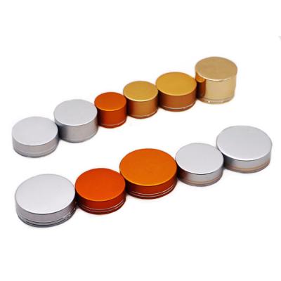 China Screw Top 38mm Plastic Bottle Caps Metal Jar Lids Gold Aluminum Shell  OEM for sale