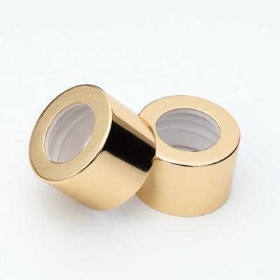 China Shiny Gold Plastic Bottles Caps Closure 38mm For Aromatherapy Cosmetic for sale