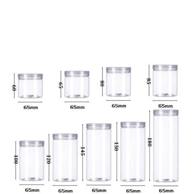 中国 Dia 55mm プラスチック Kitchen Storage Jars ODM Transparent PET Jars With Locking Lids 販売のため