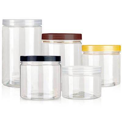 中国 500ml 85mm Wide Mouth Round プラスチック Canisters Clear Storage Jars 販売のため