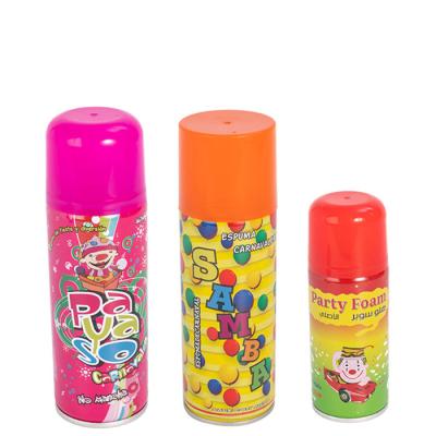 China Colorful Foam Snow Aluminium Spray Can Bottles 250ml Dia 45mm For Festival Decoration for sale