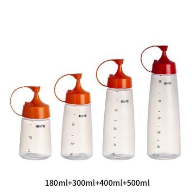 China Bulk Plastic Squeeze Bottles Salad Ketchup Sauce 500ml Squeeze Bottle With Flip Top Cap for sale