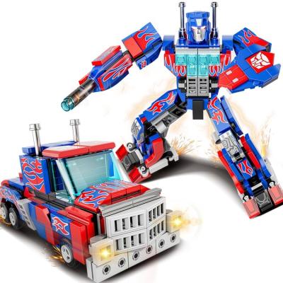 China Building Toy TOYS 2023 Hot Sale 2 in 1 Transform Battle Robot Armor Robot Bricks Plastic ABS Building Block Model Set for sale