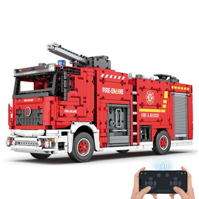 China Simulation Reobrix Model 22008 Mechanical Toys Fire Truck Brick Building Sets For Kids DIY RC Truck Assembly Bricks Building Block Toy for sale