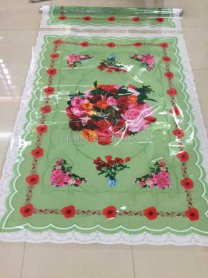 China Freestanding Clear Oilproof PVC Painted Table Cloth for sale