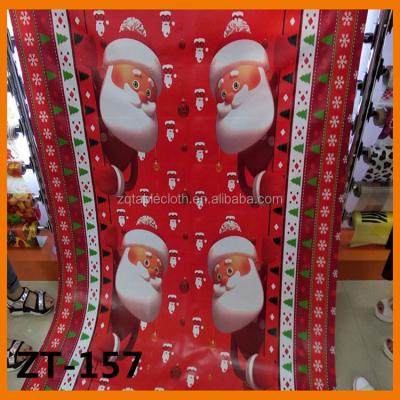 China Oilproof Plastic PVC Tablecloth Christmas Table Cover In Roll Rectangle Fitted Table Cover for sale