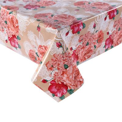 China Oilproof good quanlity waterproof PVC plastic tablecloth with fruit printed 54