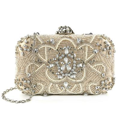 China High Quality Luxury Handmade Pearl Beaded Clutch Ladies Wedding Purses and Handbags Chain Shoulder Bags for sale