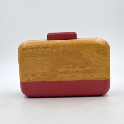 China New Style Eco-friendly Women Handbag Fashion Evening Wooden Clutch Bag for sale