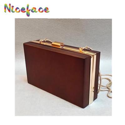 China 2016 new clutch fashion women bag dark wooden box bags clutch personality evening clutch bag for sale