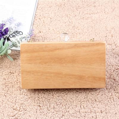 China Grasp Wooden Evening Clutch Bags With Clear Ball Finial / Minaudieres Clutch Purse for sale