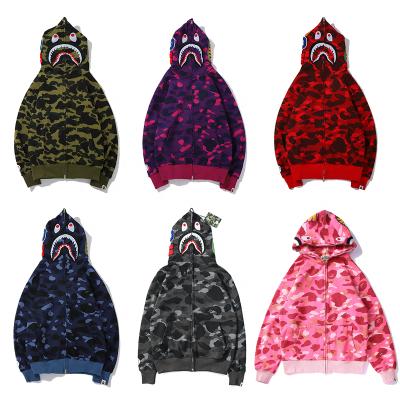 China Full Jacket Breathable Sublimated Zipper Hoodie For Men Women 2022 Unisex Girls Bape Luxury Brand Hoodies Bape Sweats Coat for sale