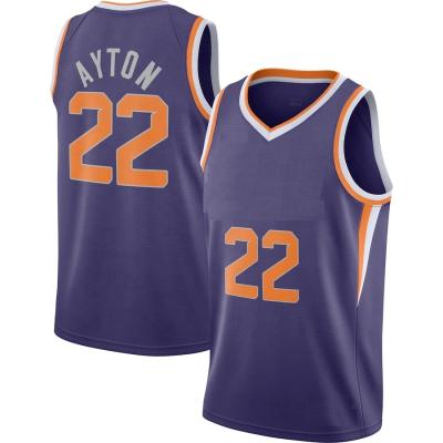 China Deandre Ayton Basketball Jersey Wear Shirts Antibacterial Phoenix Sun Deandre Ayton Quilted Jersey for sale