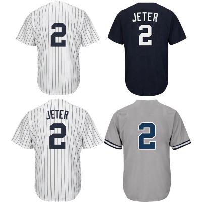 China 2020 Latest Baseball Wear Antibacterial Sublimation Design #2 Derek Jeter Baseball Jersey for sale