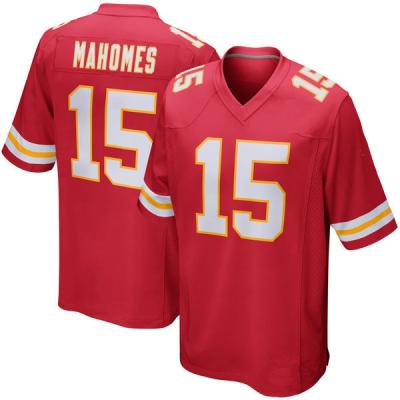 China Antibacterial Embroidery Logo Stitched #15 Patrick Mahomes American Football Jersey for sale