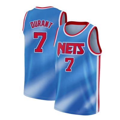 China #7 Kevin Durant Basketball Wear Antibacterial Mens Basketball Jersey Embroidery 2020 2021 for sale