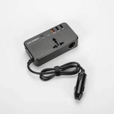 China PC+ABS 200W 12V Cigarette Power Supply Inverter Adapter QC3.0 Lighter Fast Charge With USB Charger Car Inverter for sale