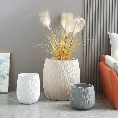 China Newest Modern Flower Pots And Planters White Planters For Indoor Plants Fiber Clay Planters for sale