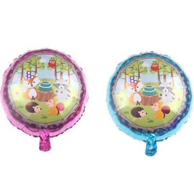 China Advertising Toy Hot Birthday Party Supplies 18 Inch Round Foil Balloons Pile Up Hedgehog Animal Balloon for sale