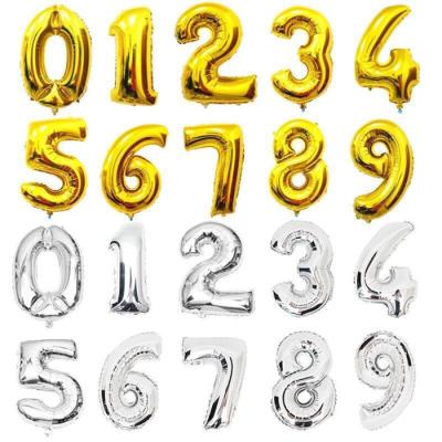 China Announcing Toy Birthday Party Decoration Helium Number Foil Balloon 16 Inch Number Balloon for sale