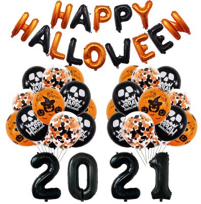 China 2021 Advertising Toy Wholesale Halloween Party Foil Balloon Decoration Balloon Orange Party Toy Halloween Decoration for sale