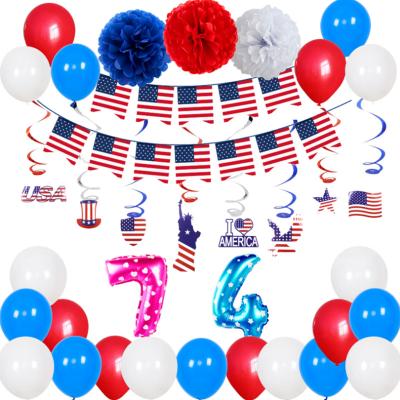 China Hot Selling Decoration 7 Independence Day Balloon America National Day Happy New Year 4 Number Balloon for sale