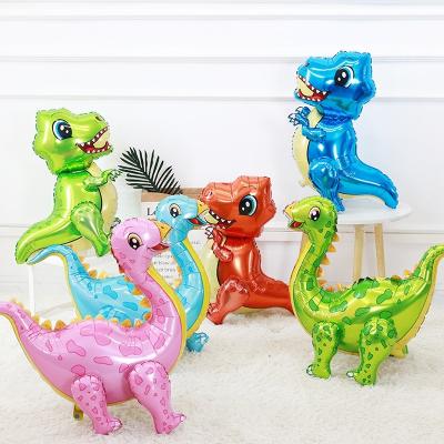 China Party Hot Selling Assembling Cute Dinosaurs Triceratops Stegosaurus Foil Balloons Independent Packing for sale