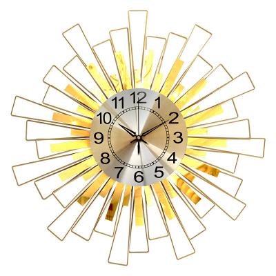 China Nordic modern simple CLASSIC geometric metal wall clock fashion home decor for living room background hotel for sale