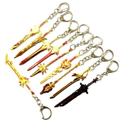 China Genshin Anime Style Retro Sword Zhongli Venti Character Impact 8cm Metal Weapon Key Chains Skyward Blade Keychain Gifts Key Chain Collection for sale