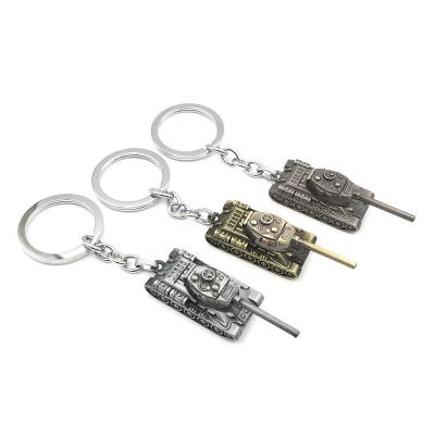 China Key Chain World Of Tank Game WOT Style Retro World Of Tanks Model Alloy Pendant Ring Jewelry for sale