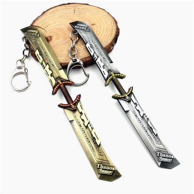 China Movie Sword Superhero Metal Weapon Model Llaveros Trinket Key Chains Men Women Fans Gift Jewelry Trinket for sale