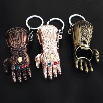 China Retro Style The Endgame Boss Thanos Power Gauntlet Master Chain Key Chains Pendant Keyring For Movie Fans Souvenir Toy Gift Accessories for sale