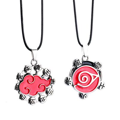 China New Vintage Style Fashion Anime Necklace Cloud Konoha Logo Alloy Pendant Necklaces Nice Cloud Rope Choker Jewelry Souvenir Gift uspicious for sale